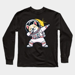 Total Solar Eclipse 2024 Shiba Inu Dabbing Long Sleeve T-Shirt